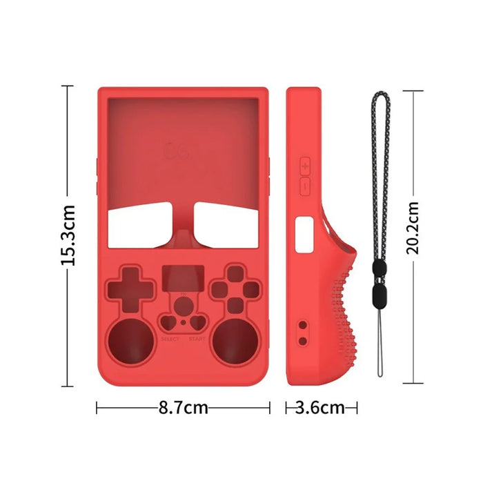 For R36MAX Open Source Handheld Game Console Portable Silicone Protective Case with Wrist Strap - Black - 7