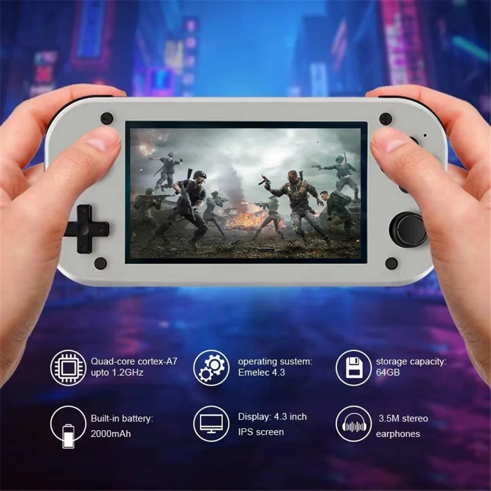 M17 4.3 Inch Screen Handheld Video Game Console 3D Arcade Emulator Controller with 64G Memory - 2
