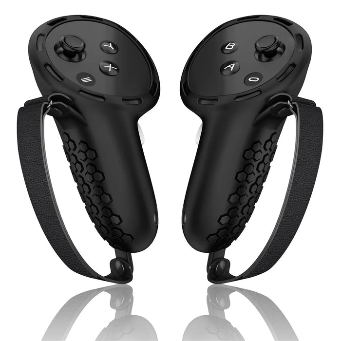 For Meta Quest 3S Silicone Accessory Set with VR Headset Cover  /  Controller Grips  /  Face Mask - Black - 2