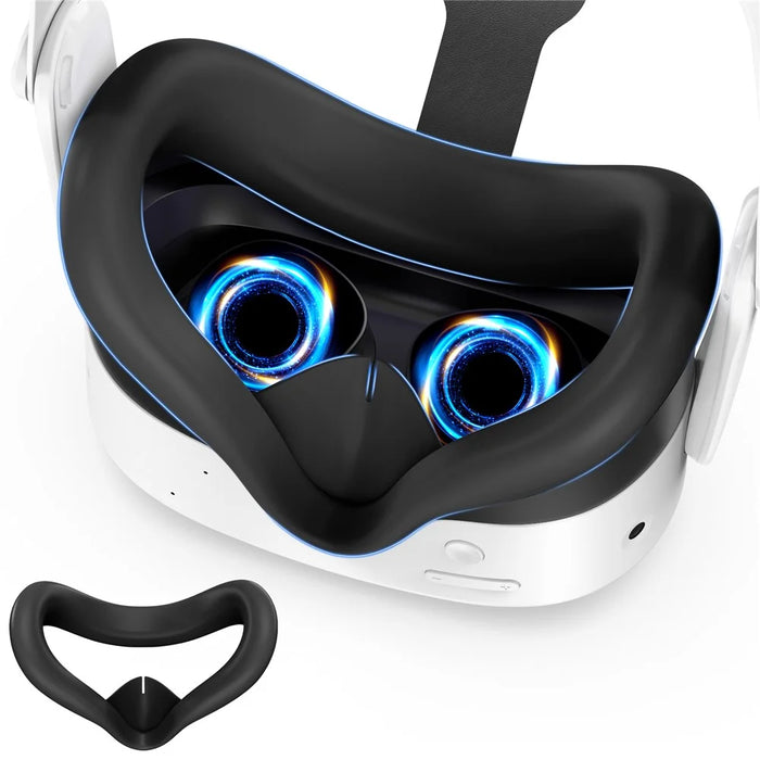 For Meta Quest 3S Silicone Accessory Set with VR Headset Cover  /  Controller Grips  /  Face Mask - Black - 4