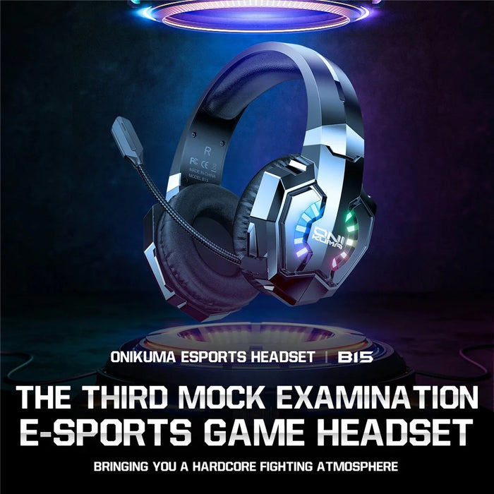 ONIKUMA B15 Gaming Headset Triple Mode RGB Lighting Surround Sound Headphones for Esports - 5