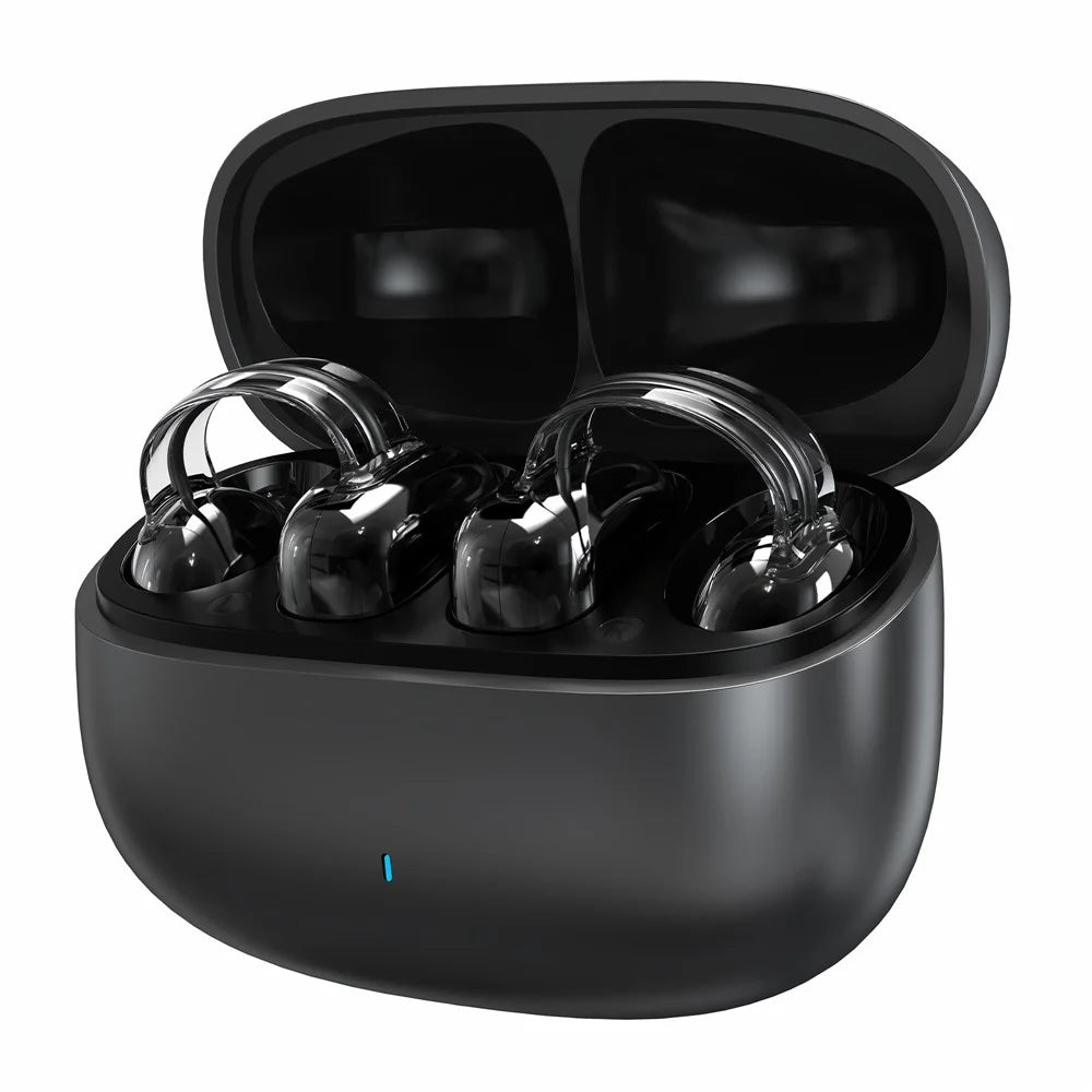 YX59 Open Ear OWS Clip On Wireless Headphones Noise Reduction Bluetooth-Compatible Earbuds - Black - 1