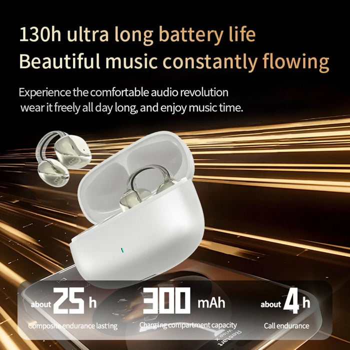 YX59 Open Ear OWS Clip On Wireless Headphones Noise Reduction Bluetooth-Compatible Earbuds - Black - 6