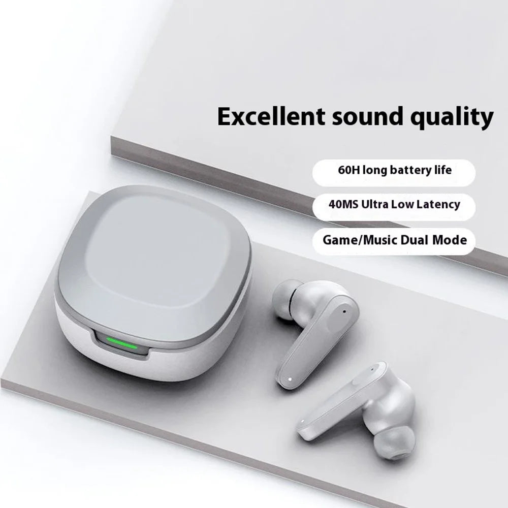 A98 ENC Noise Cancellation Wireless Headphones TWS Bluetooth-Compatible Earbuds with Microphone - Grey - 2