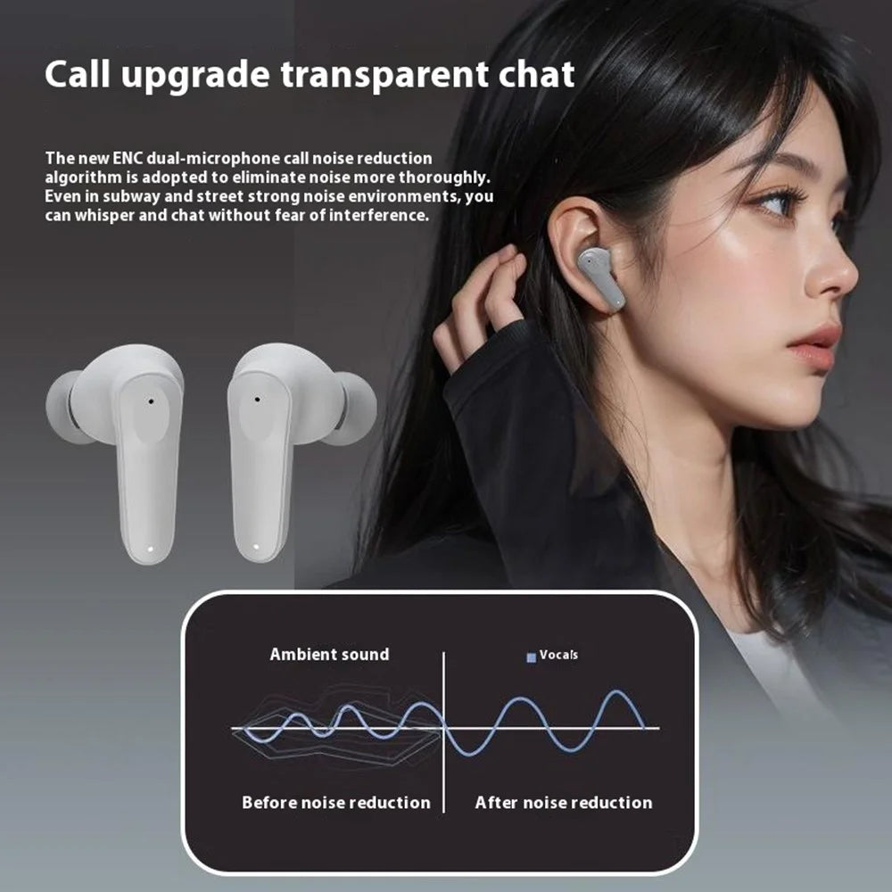 A98 ENC Noise Cancellation Wireless Headphones TWS Bluetooth-Compatible Earbuds with Microphone - Grey - 7