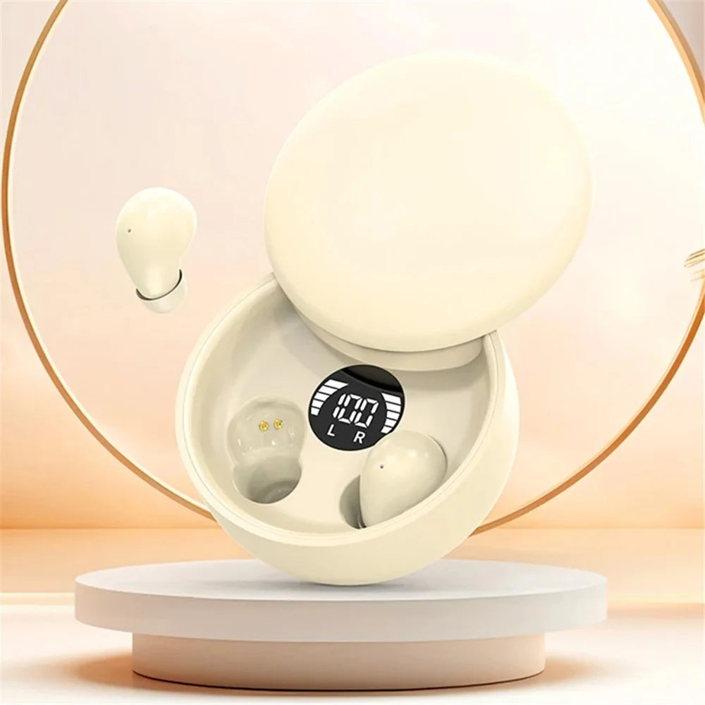 SK26 HiFi Sound Wireless Bluetooth-Compatible Earbuds for Sleep Noise Cancelling Invisible Mini Headphones - Nude - 2