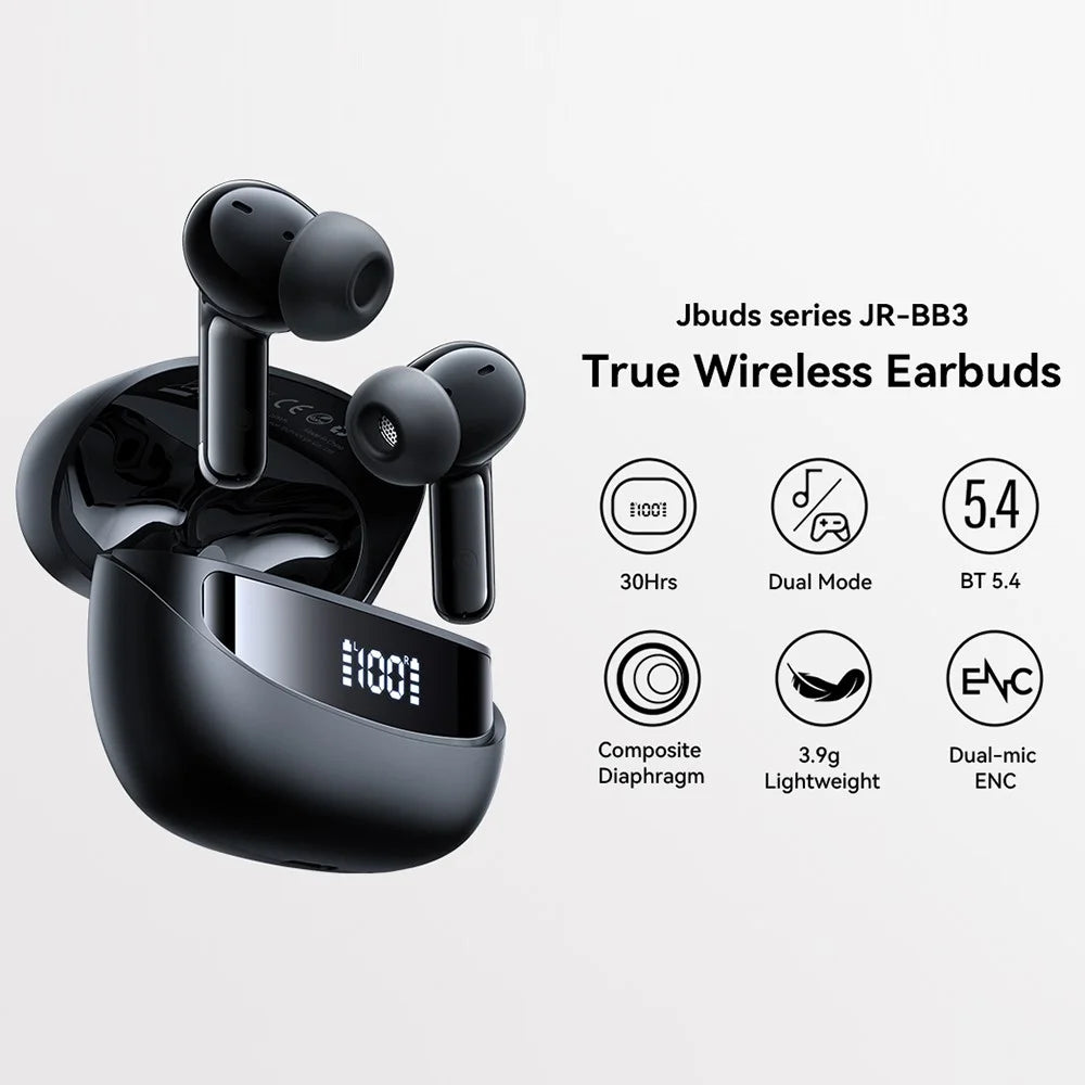 JOYROOM Jbuds JR-BB3 Wireless Earbuds In-Ear BT Headphones IPX5 Waterproof 30H Playtime Earphones - 2