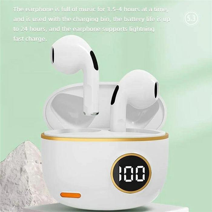 S190 Wireless Earphones Digital Display Waterproof Bluetooth-Compatible Gaming Music Headset - White - 2