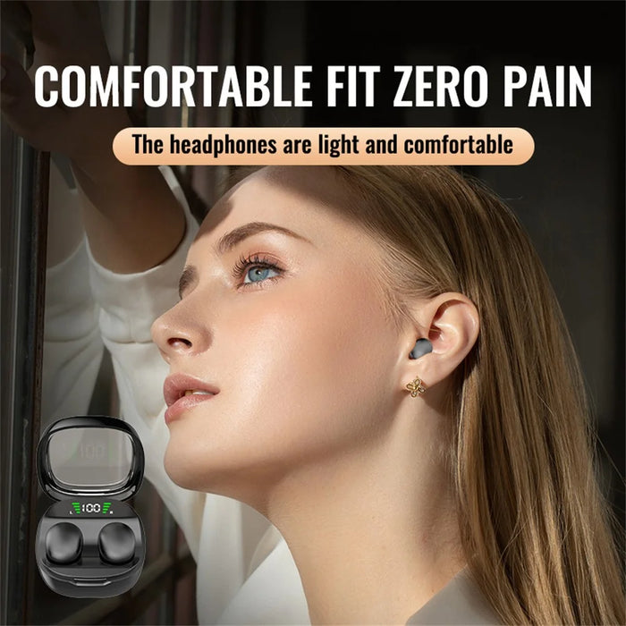 mini13 Mini Sleep Wireless Earbuds HD HiFi Bass Sound Invisible Bluetooth-Compatible Earphones (Standard Version) - Black - 6
