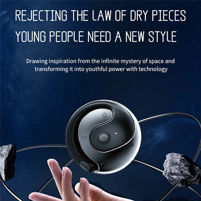 JM13 Wireless Translation Earphones Bluetooth-Compatible Ear Hook Headphones with Ball Shape Charging Case - Black - 3
