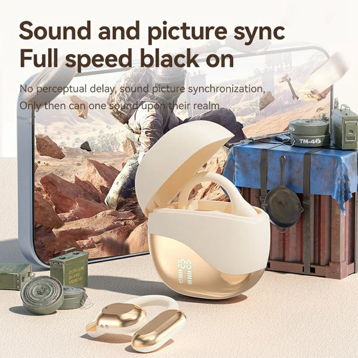 M62 AI Smart Translation Wireless BT Earphones Hanging Ear Design HIFI Sound Quality Comfortable Wear Earbuds - Nude - 7