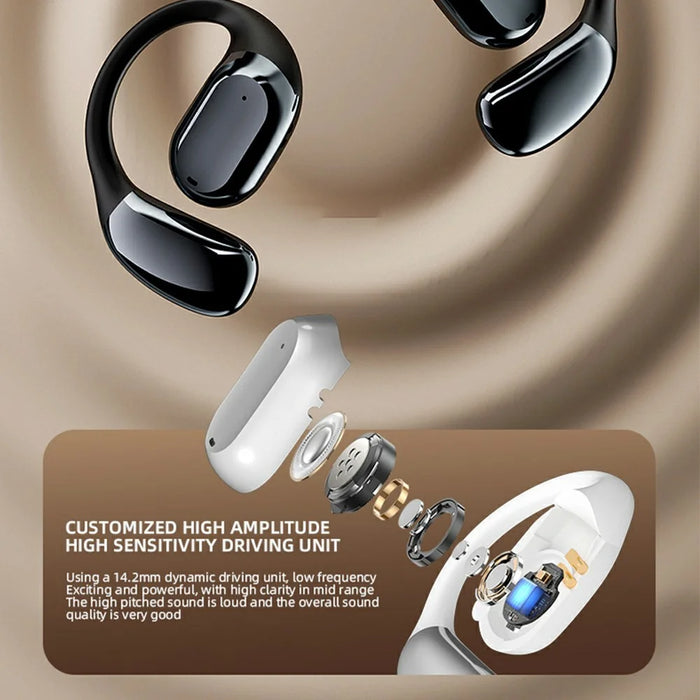 P-Q10 AI Smart Translation Earbuds BT Headset Digital Display Hanging Ear Wireless Earphones - Black - 2