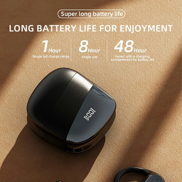 P-Q10 AI Smart Translation Earbuds BT Headset Digital Display Hanging Ear Wireless Earphones - Black - 3