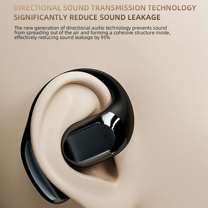 P-Q10 AI Smart Translation Earbuds BT Headset Digital Display Hanging Ear Wireless Earphones - Black - 4