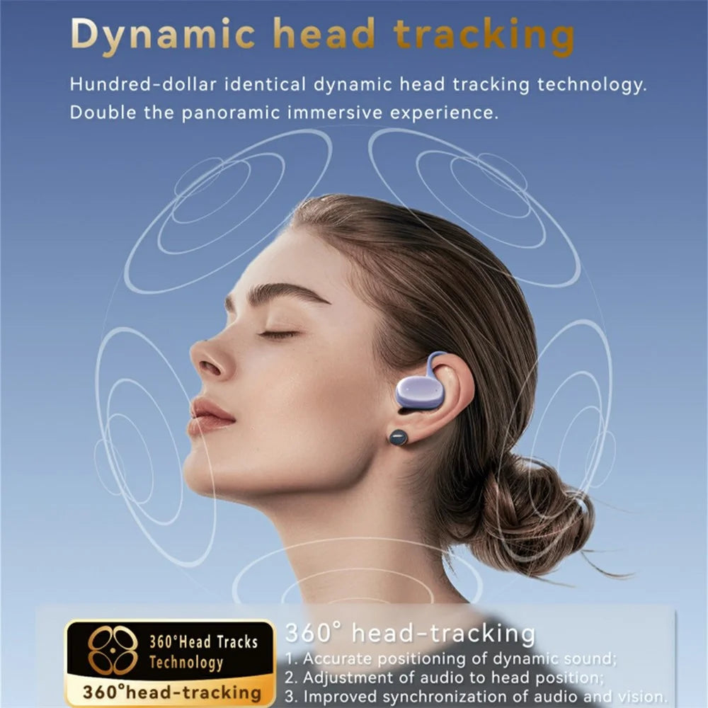 F20 OWS Open Ear Wireless BT Earbuds Running Sports Active Noise Reduction Earphones - Purple - 4