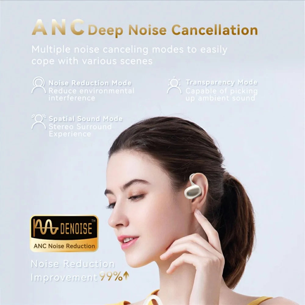 F20 OWS Open Ear Wireless BT Earbuds Running Sports Active Noise Reduction Earphones - Purple - 5