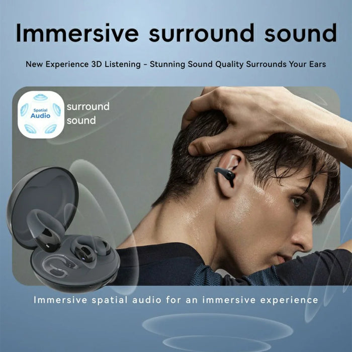 F13 1 Pair HIFI Wireless Earbuds Ear-Clip Design Bluetooth-Compatible Earphones True Wireless Stereo - Black - 7