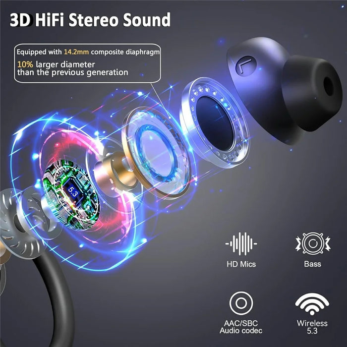 Q38 1 Pair Ear-Hook In-Ear Earphones Noise Cancelling Stereo Headphones Wireless Earbuds - Black - 2