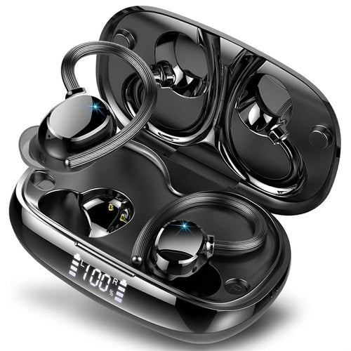 Q61 1 Pair In-Ear Sports Earbuds Digital Display Bluetooth-Compatible Headphones HIFI Sound Earphones - Black - 1
