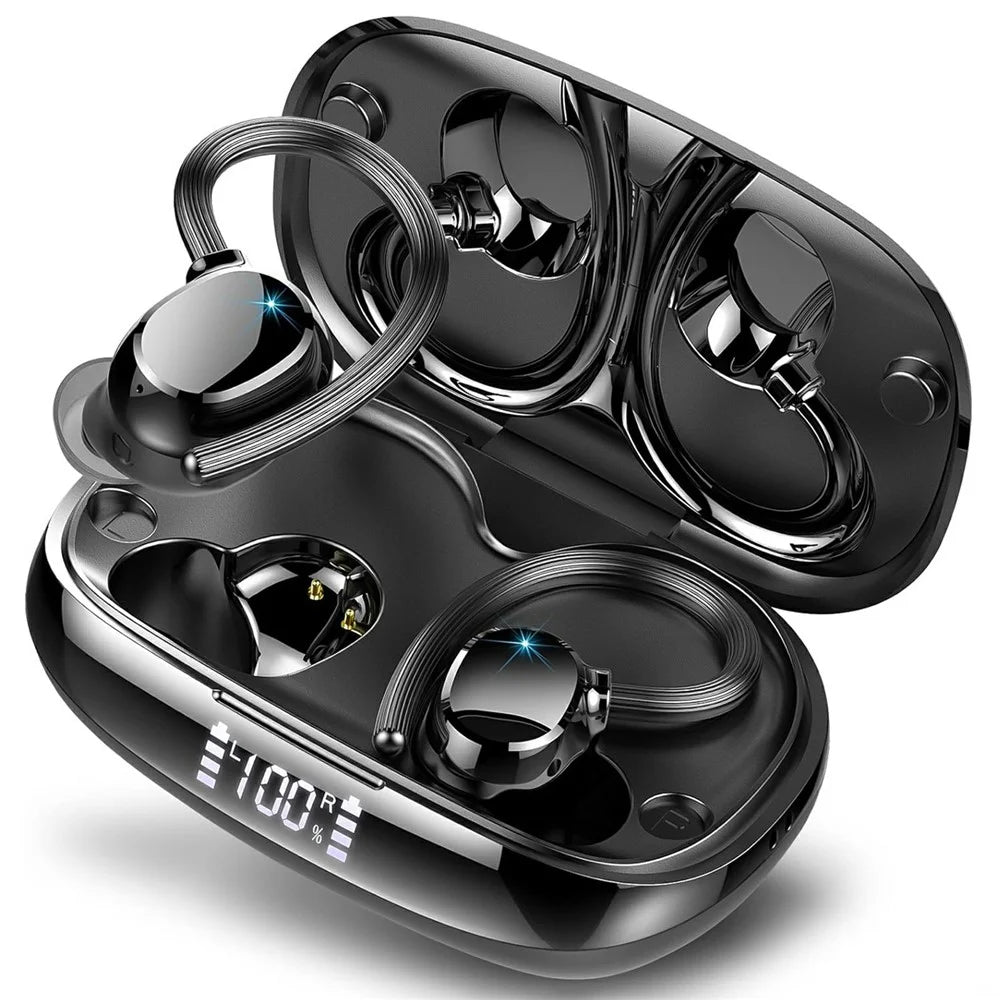 Q61 1 Pair In-Ear Sports Earbuds Digital Display Bluetooth-Compatible Headphones HIFI Sound Earphones - Black - 1