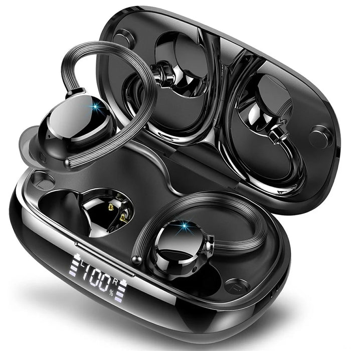 Q61 1 Pair In-Ear Sports Earbuds Digital Display Bluetooth-Compatible Headphones HIFI Sound Earphones - Black - 1