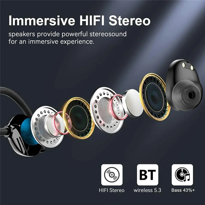 Q61 1 Pair In-Ear Sports Earbuds Digital Display Bluetooth-Compatible Headphones HIFI Sound Earphones - Black - 3