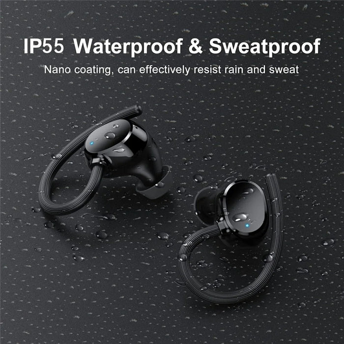 Q61 1 Pair In-Ear Sports Earbuds Digital Display Bluetooth-Compatible Headphones HIFI Sound Earphones - Black - 5