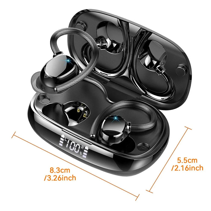 Q61 1 Pair In-Ear Sports Earbuds Digital Display Bluetooth-Compatible Headphones HIFI Sound Earphones - Black - 7