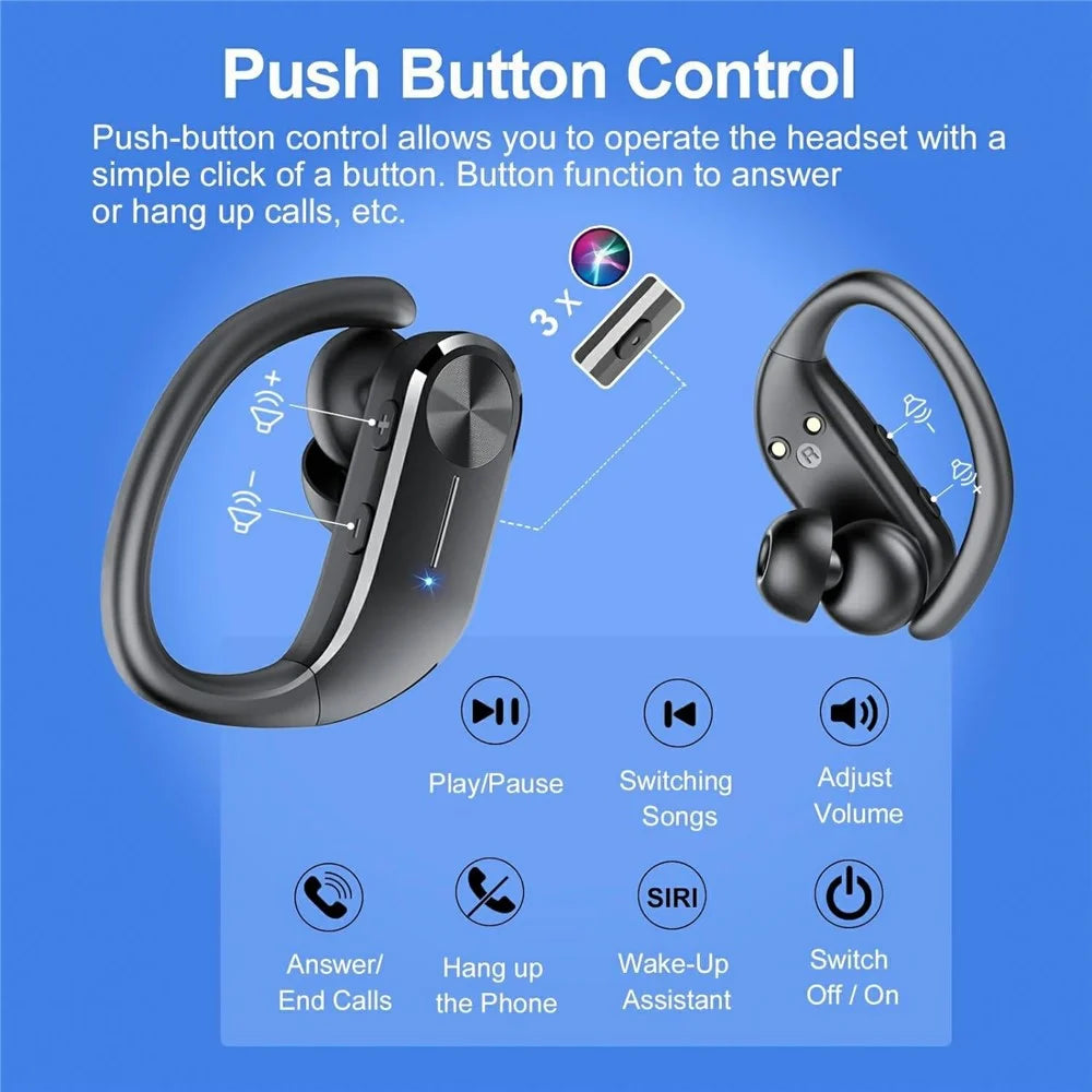 Q28S 1 Pair Wireless Sport Earphones Ear Hook Noise Cancelling Bluetooth-Compatible Headset - 7