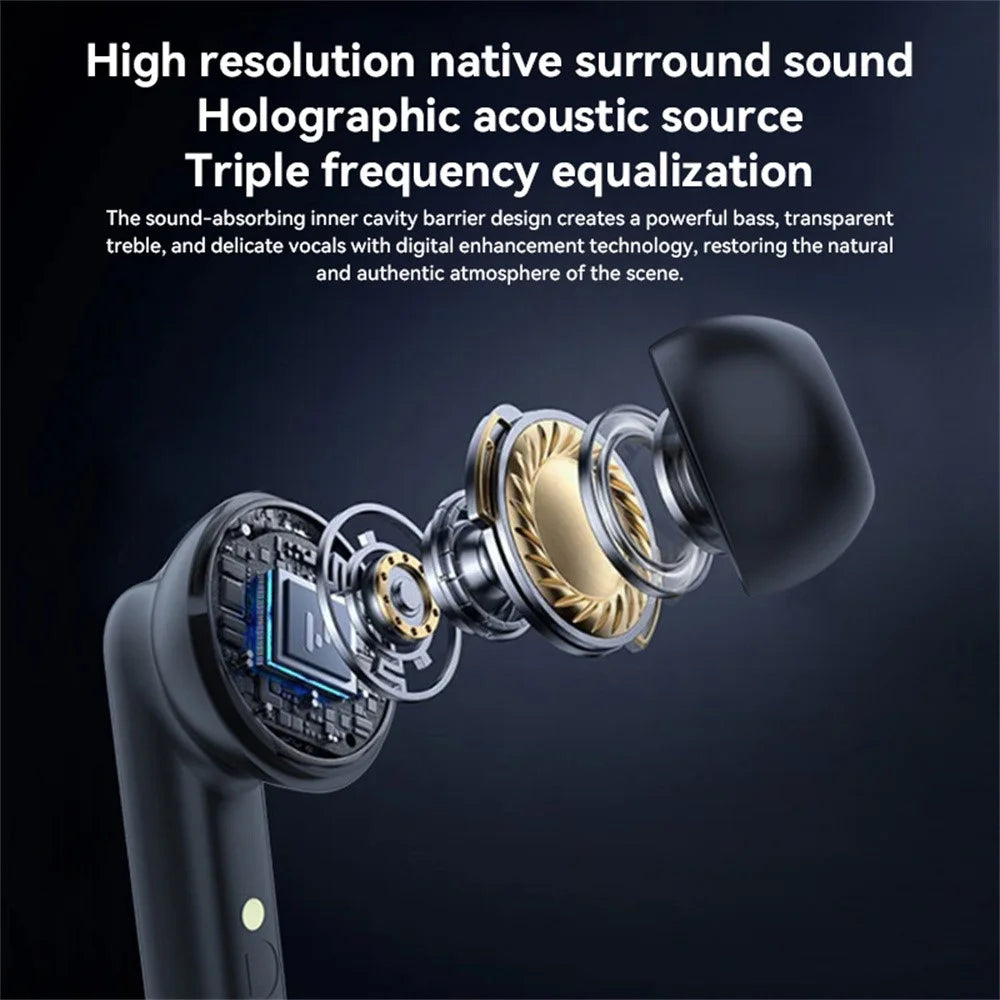 S12 Active Noise Cancellation Wireless Bluetooth-Compatible Earbuds In Ear Sports Headphones - Black - 7
