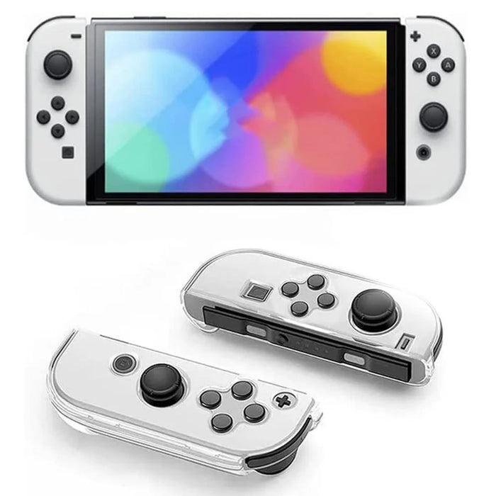 For Nintendo Switch OLED Crystal Clear Case with Stand Game Console Protective Cover Shell - Handle Raised Version - 4