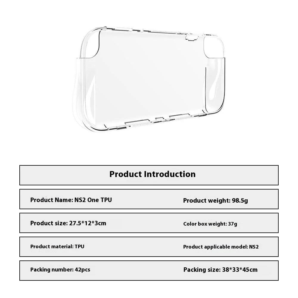 For Nintendo Switch 2 TPU Protective Case Clear Cover Game Console Shockproof Shell - Transparent - 4