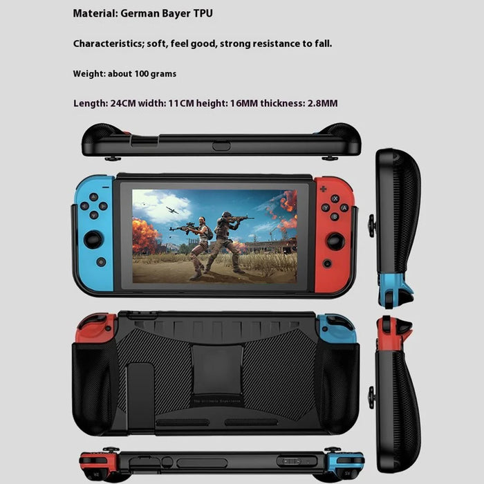 For Nintendo Switch Case Soft TPU Anti Drop Anti Slip Protective Cover - Black - 2