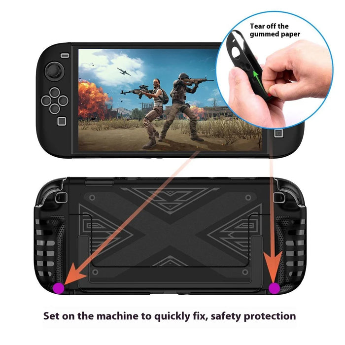 For Nintendo Switch 2 Console Case with Stand TPU + PC Detachable Protective Cover Accessory - Black - 3