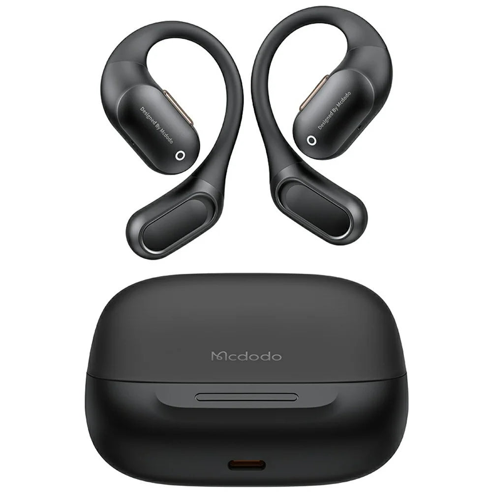 MCDODO HP-007 Open-Ear True Wireless Earbuds with LED Display BT Headphones IPX4 Water Resistant - Black - 1