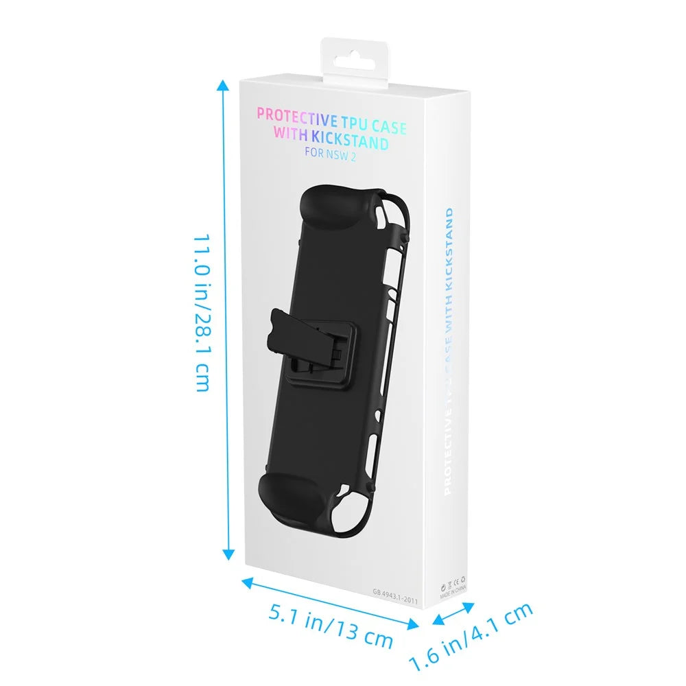 JYS JYS-NS2301 For Nintendo Switch 2 TPU Protective Case with Stand Anti Slip Gaming Console Back Cover - 5