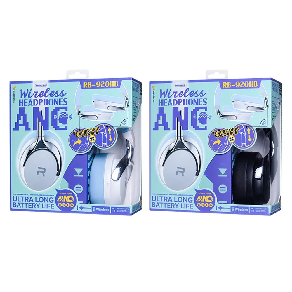 REMAX RB-920HB Wireless Headphones ANC Over-Ear Heatset with High Fidelity Sound For Comfortable Wear - Black - 3