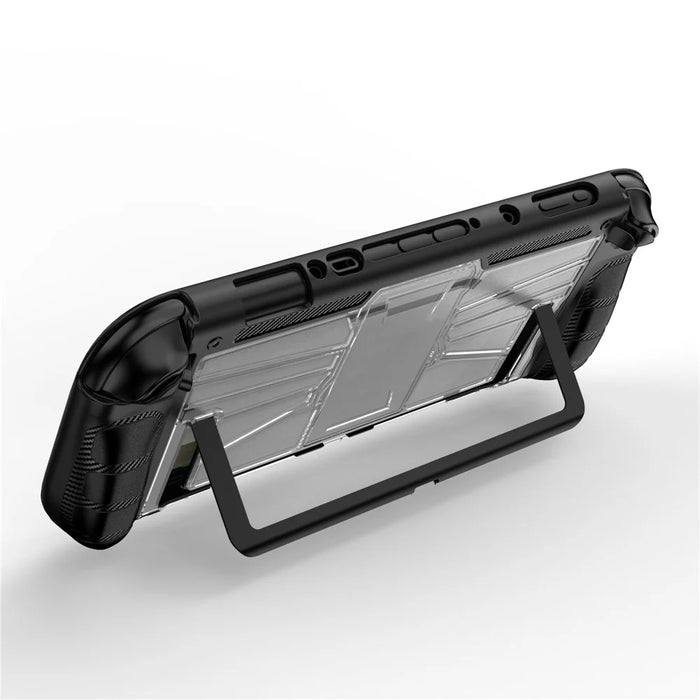 For Nintendo Switch 2 Game Console Shockproof Cover Crystal Clear TPU  + PC Protective Case - Black - 2