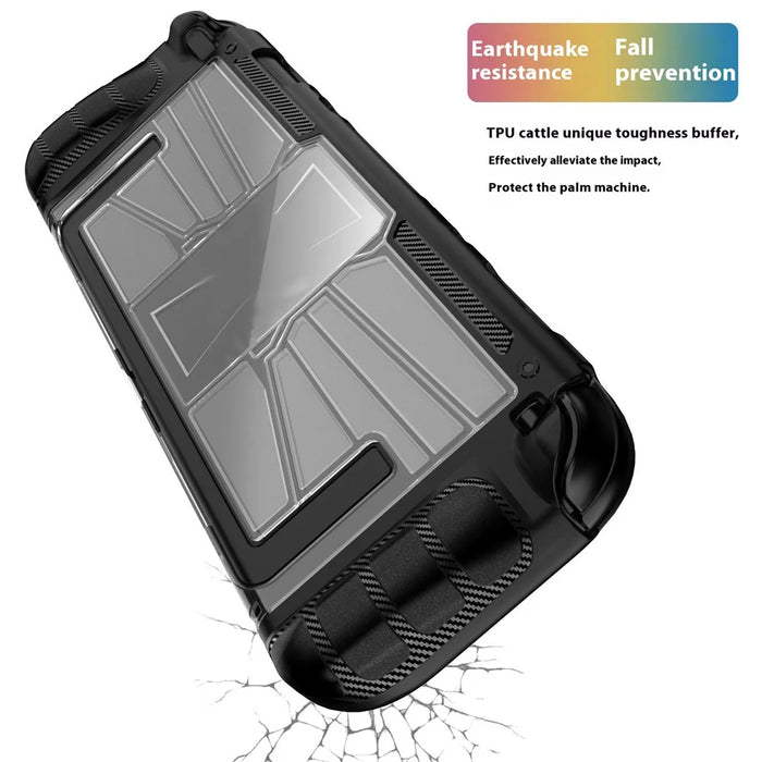 For Nintendo Switch 2 Game Console Shockproof Cover Crystal Clear TPU  + PC Protective Case - Black - 4