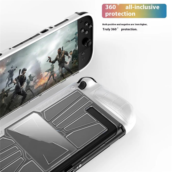 For Nintendo Switch 2 Game Console Shockproof Cover Crystal Clear TPU  + PC Protective Case - Black - 6