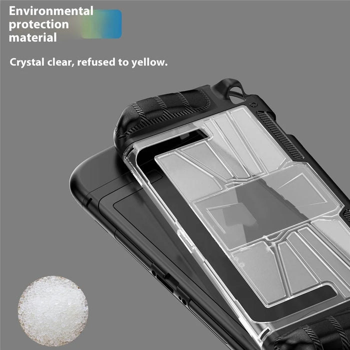 For Nintendo Switch 2 Game Console Shockproof Cover Crystal Clear TPU  + PC Protective Case - Black - 7