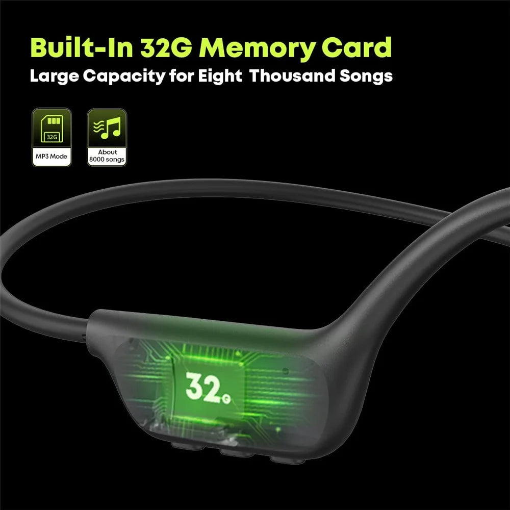 LANGSDOM BE17 IPX8 Waterproof Bone Conduction Bluetooth-Compatible Headphones Built In 32G Storage - 5