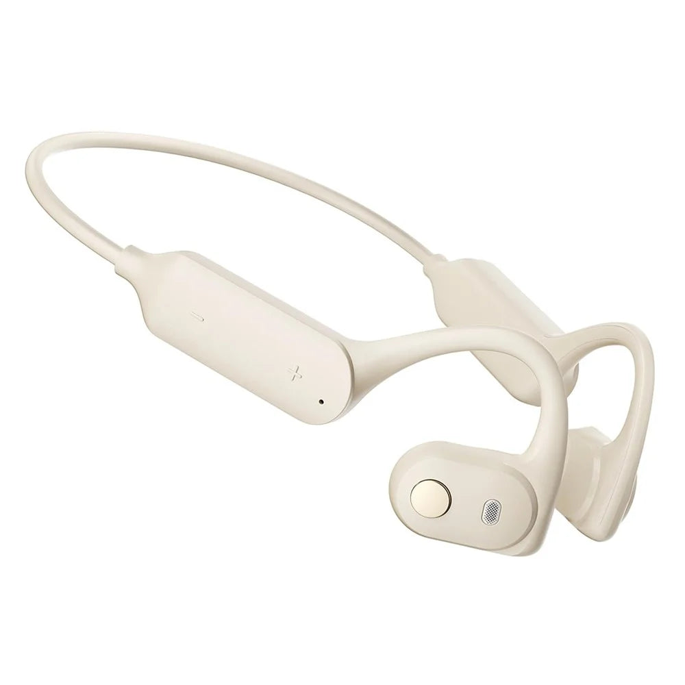 LANGSDOM Airwave BE10 Cycling Sport Bone Conduction Bluetooth-Compatible Headset Open Ear Waterproof Earphone - Beige - 1