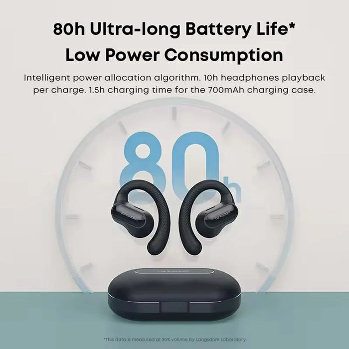 LANGSDOM TS05 Wireless Bluetooth-Compatible Earphone with Microphone Ear Hook Music Call Headset - Black - 3