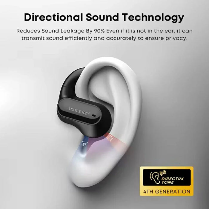LANGSDOM TS05 Wireless Bluetooth-Compatible Earphone with Microphone Ear Hook Music Call Headset - Black - 5
