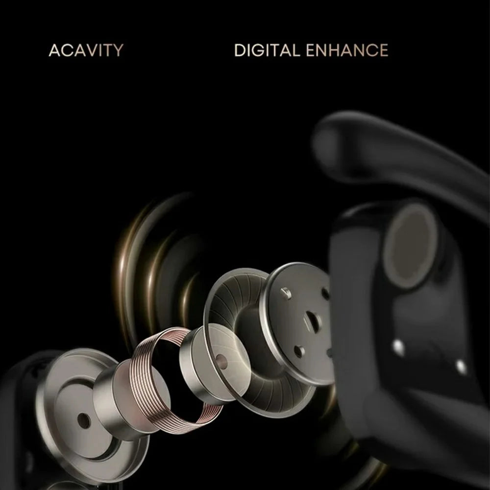 LANGSDOM TS19 Sports Wireless Earphones with Mic Ear Hook Design Bluetooth-Compatible Waterproof Music Headset - Black - 4