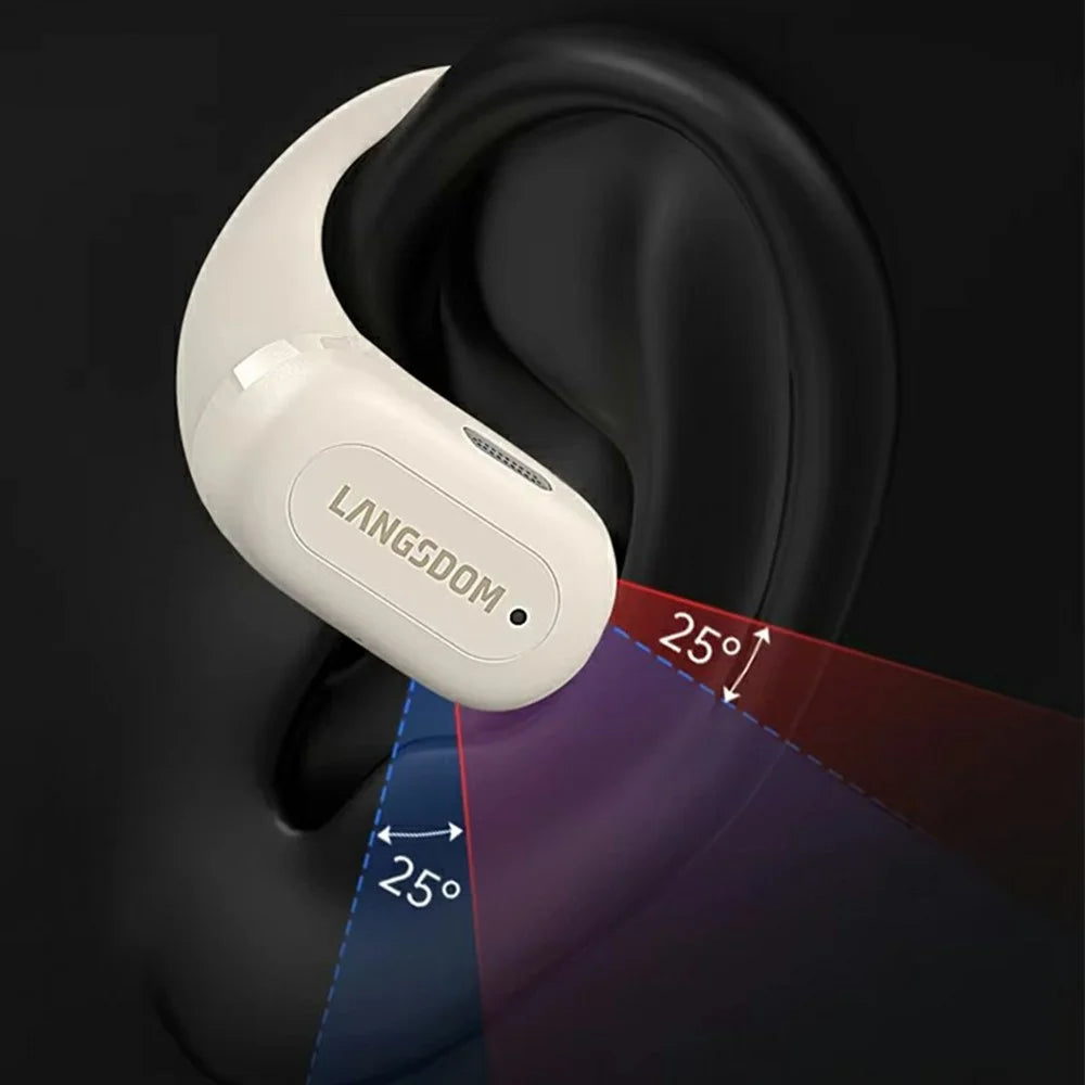 LANGSDOM TS19 Sports Wireless Earphones with Mic Ear Hook Design Bluetooth-Compatible Waterproof Music Headset - Black - 5