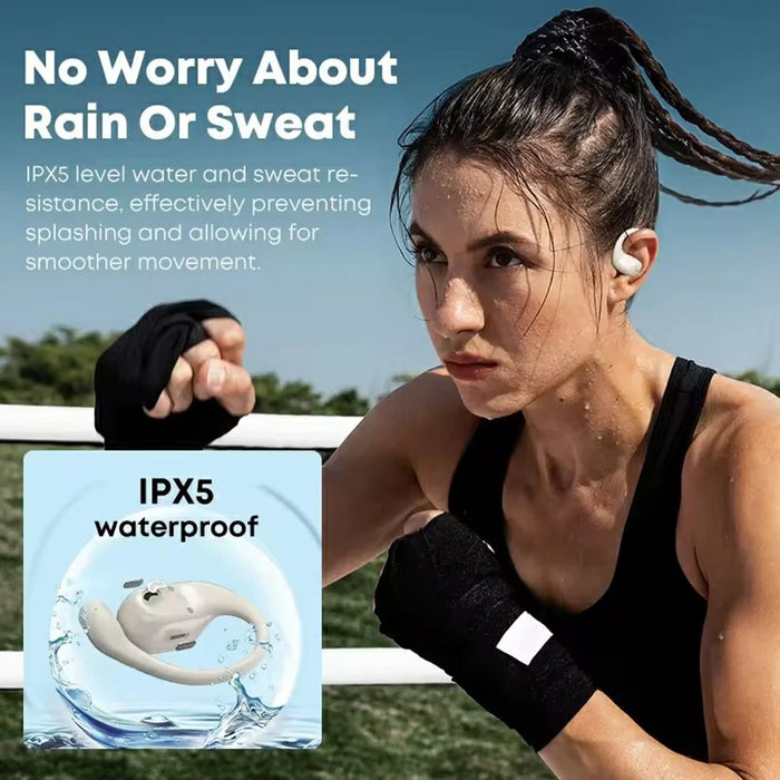 LANGSDOM TS17 Wireless Bluetooth-Compatible Earphones Ear Hook Open-Ear Design Waterproof Headset with Microphone - Beige - 4