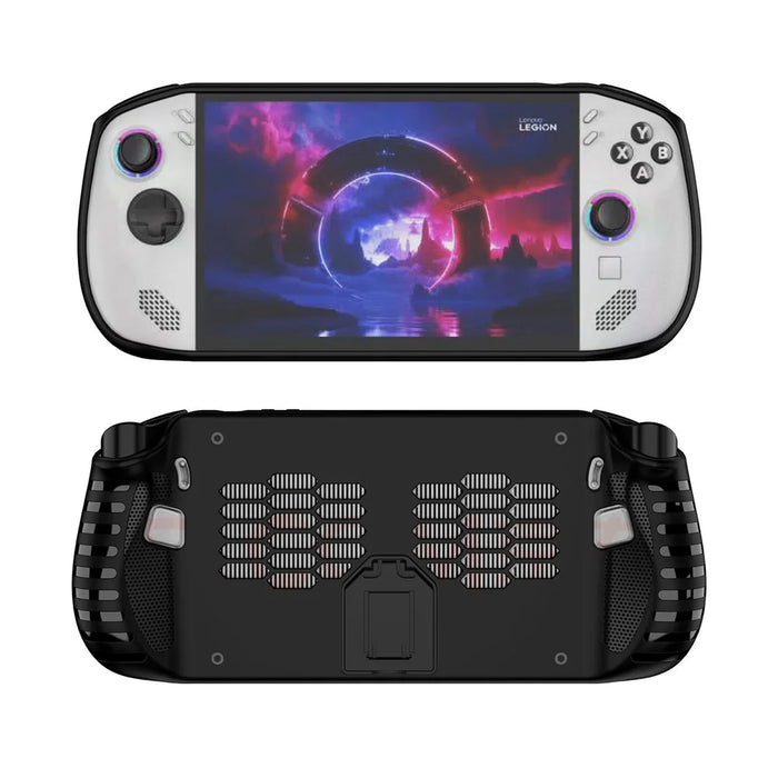 For Lenovo Legion Go S Handheld Game Console TPU Case with Kickstand Impact-Resistant Protective Cover - Black - 1