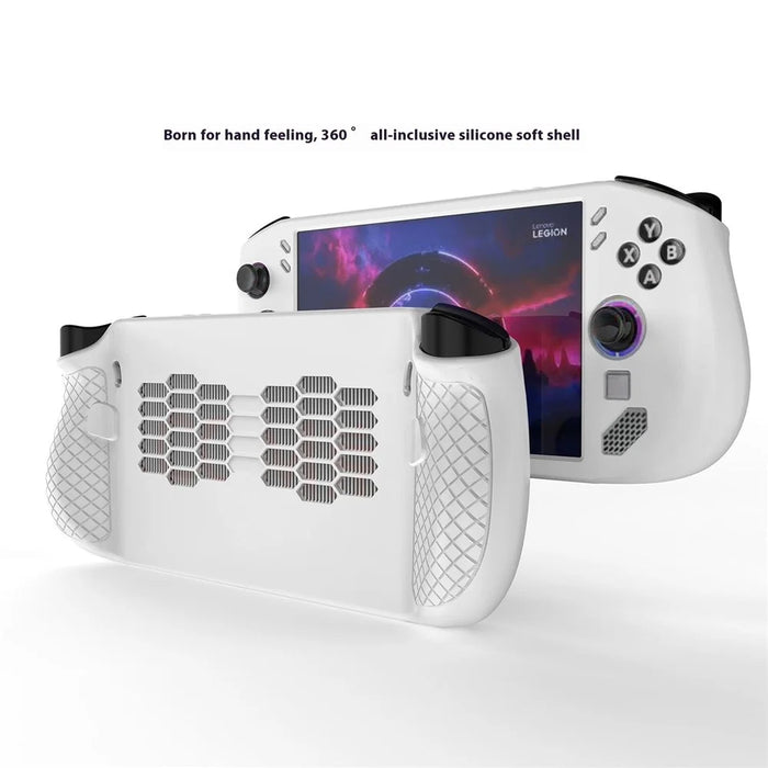 For Lenovo Legion Go S Handheld Game Console Silicone Case Impact-Resistant Soft Protective Cover - White - 2